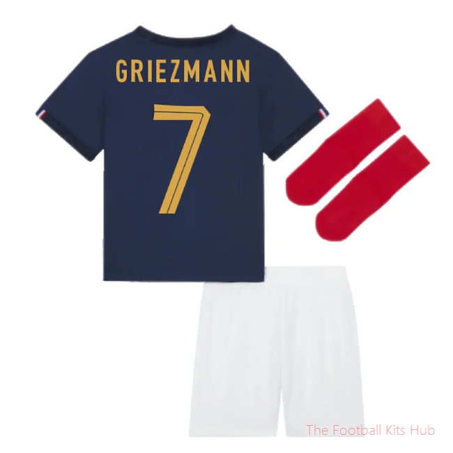 2022-2023 France Home Little Boys Mini Kit (Griezmann 7)-unisoccer store